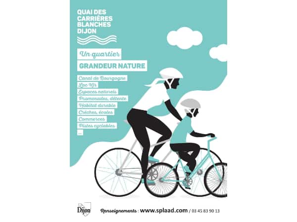 Quai des carrières blanches affiche velo famille SPLAAD