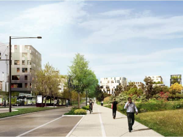 Ecopôle Valmy Dijon vu du parc SPLAAD